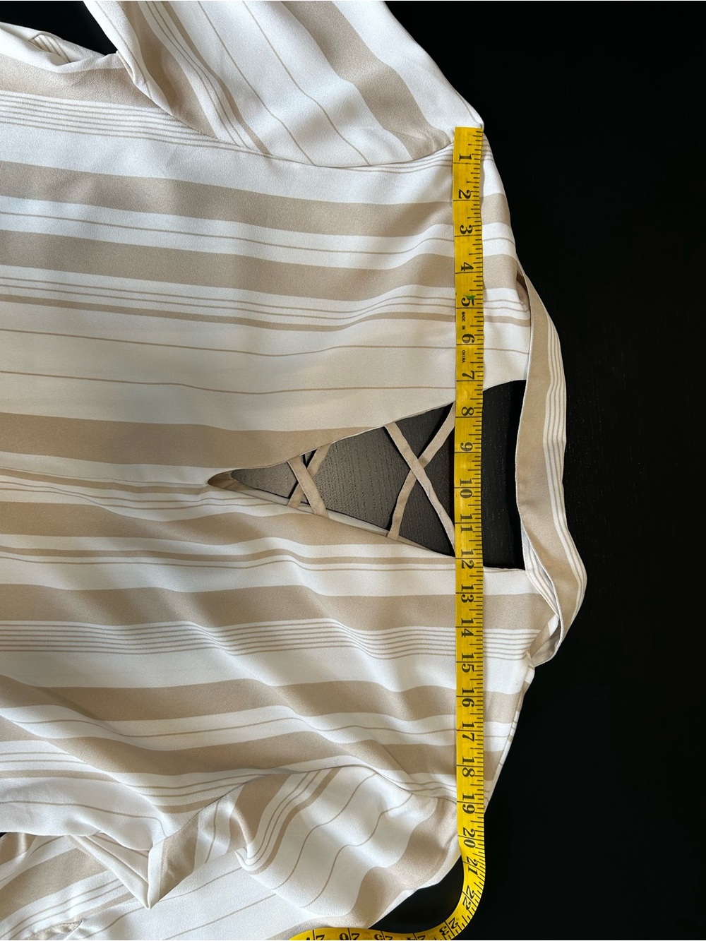 Dex Beige and White Pullover Blouse Resortwear Coastal Grandma Beach Coverup - Picture 12 of 12